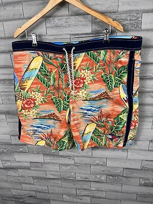 Pantalones cortos de tabla Tommy Hilfiger vintage para hombre XL con logotipo hawaiano tabla de surf Foto 1 de 4