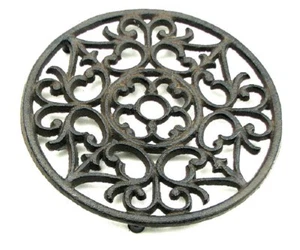 Cast Iron Detailed Intricate Ornate Design Trivet 0184-0164 - Picture 1 of 12