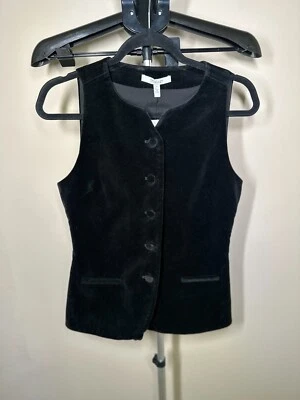 Nuevo Chaleco Derek Lam 10 Crosby Terciopelo Negro Talla 2 Minorista $495 Foto 1 de 4