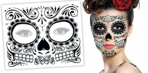 Máscara de Halloween tatuaje facial día de muertos a granel EE. UU. - Imagen 1 de 1