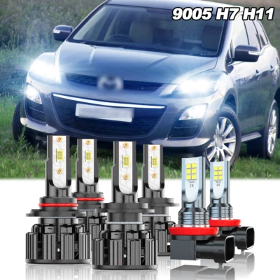 9005 H7 Faro LED H11 Combo Bombillas Antiniebla Kit para Mazda CX-7 2007-2012 Foto 1 de 4