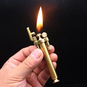 Metal Torch Lighter Oil Trench Handled Torches Kerosene Fire Sticks Gold - Picture 1 of 8