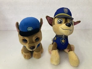 Lot of 2 Paw Patrol Pup Pals- Chase Plush Stuffed Toy Spinmaster & Ty Chase - Picture 1 of 16
