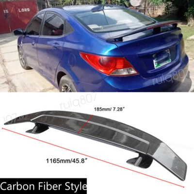 For Hyundai Accent 46" Carbon Style Rear Boot Trunk Spoiler GT-Style Racing Wing Foto 1 de 4