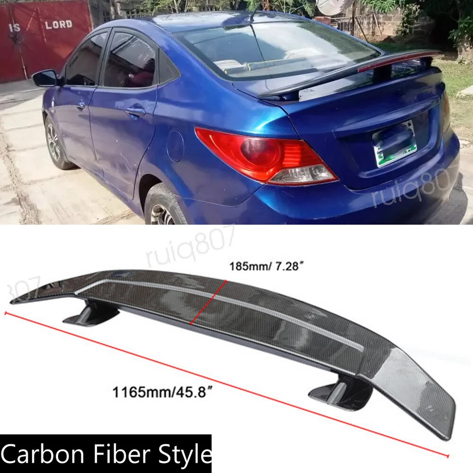 For Hyundai Accent 46" Carbon Style Rear Boot Trunk Spoiler GT-Style Racing Wing Foto 1 de 4