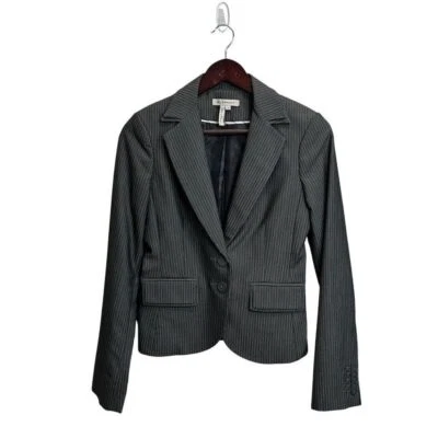 Chaqueta Blazer BCBGeneration Para Mujer Gris Rayas Talla 6 Formal de Negocios Foto 1 de 4