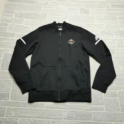 Adidas Jacket Mens M Minnesota Wild NHL Hockey Full Zip Climalite Sweatshirt - Image 1 of 4