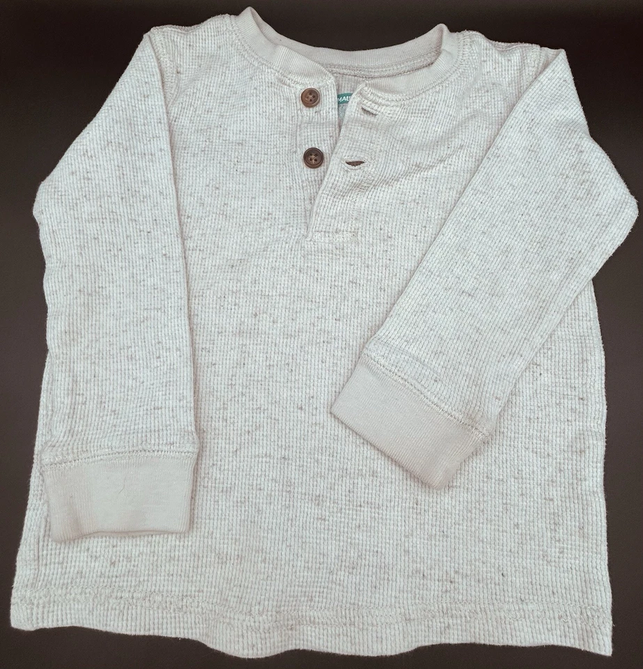 Garanimals кремовый крапинками Henley LS вафли тепловой трикотаж рубашка 2T ребенка ясельного возраста ребенка - Изображение 1 из 4