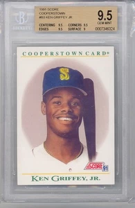 1991 Score Ken Griffey Jr. (Cooperstown Card) (#B3) (Subs 3-9.5's/1-9) BGS9.5 - Picture 1 of 1