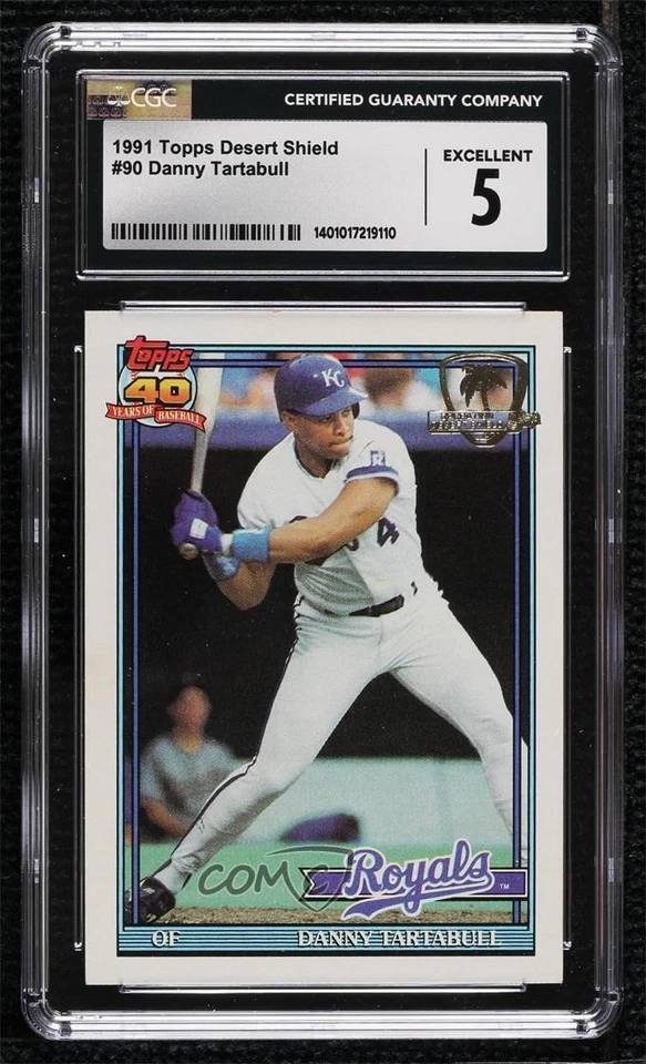 1991 Topps Operation Desert Shield Danny Tartabull #90 CGC 5 Shield - Image 1 of 2