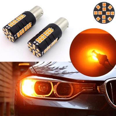 2pcs Error Free Amber LED Turn Signal Light Bulb for BMW 1 2 3 5 Series X1 X3 X5 - Image 1 of 4
