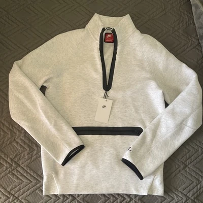 NWT $125 Nike Tech Fleece 1/2 Zip Mens Sweatshirt Heather Gray FB7998-051 Size S - Image 1 of 4