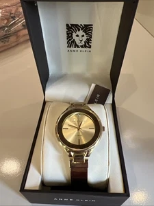 Anne Klein Women's Champagne Dial Gold-Tone Bracelet Watch AK/2306 Needs Battery - Picture 1 of 6