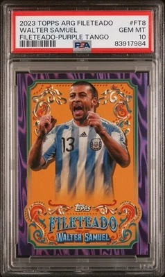 2023 Topps Fileteado Argentina Walter Samuel Purple Tango /15 PSA 10 Gem Mint - Image 1 of 2