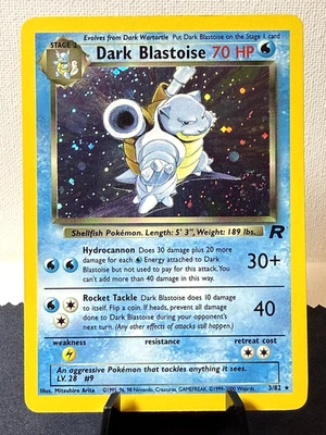 Pokemon TCG: Team Rocket Unlimited Dark Blastoise 3/82 Holo Rare - Swirl LP+/NM- - Image 1 of 4