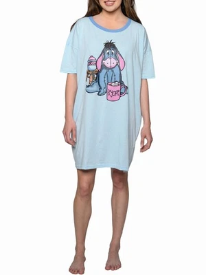 Camisa para dormir Eeyore para mujer cacao talla única talla más grande azul claro Foto 1 de 4