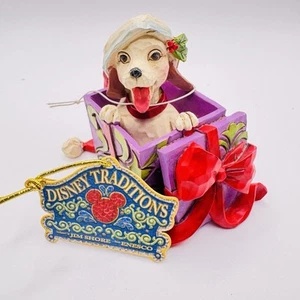 Jim Shore Heartwood Creek Christmas Puppy Dog Present Gift Box Mini Figurine 3" - Picture 1 of 7