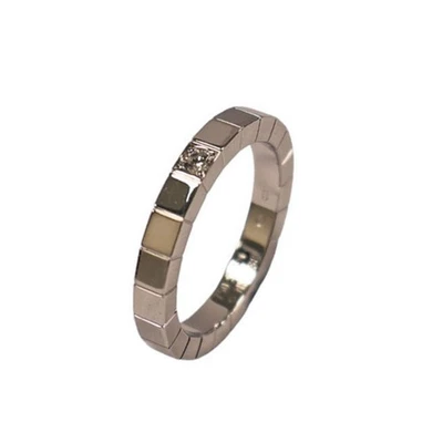 Anel Cartier Lanieres ouro branco 18K diamante tamanho 53 EUA tamanho 6,25 - Imagem 1 de 4