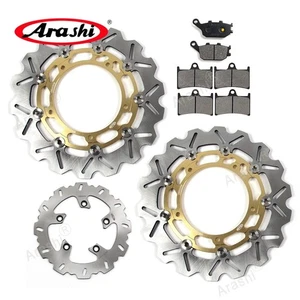 for Yamaha FZ6 S2 600 2007-2009 Front Rear Brake Disc Rotor + Organic Brake Pads - Picture 1 of 12