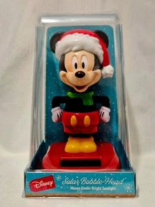 NEW - DISNEY - MICKEY MOUSE SANTA CLAUS - SOLAR BOBBLE HEAD - Picture 1 of 6