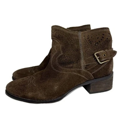 Botines de gamuza Naughty Monkey bordados recortados marrones para mujer 9,5 festival Foto 1 de 4