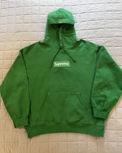 Supreme box logo green Hoodie FW24 Size large - Picture 1 of 7