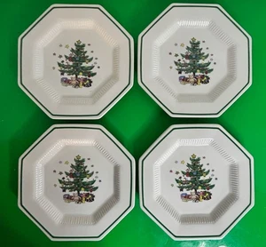 Nikko CHRISTMASTIME Salad Plate (s) LOT OF 4 Christmas Tree Pattern (Craze on 2) - Picture 1 of 7