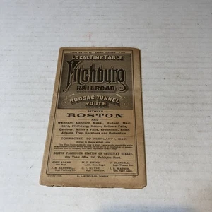 Antique 1892 Fitchburg Railroad Hoosac Tunnel Route Local Time Table Boston KWZ - Picture 1 of 7