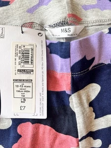 M&S Pink And Purple Camo Leggings Age 12-13 - Picture 1 of 3