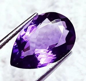 Piedra preciosa suelta con forma de pera de 9,20 quilates amatista violeta natural certificada - Imagen 1 de 4