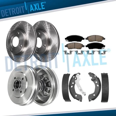 Rotores de disco delanteros traseros tambores pastillas de freno zapatas para Nissan Versa 2012-2019 1,6 L Foto 1 de 4