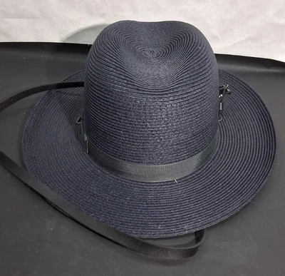 Новый Lawman подлинный Milan мужской соломы Western Fedora стиль шляпа темно-синий 7 1/2 - Изображение 1 из 4