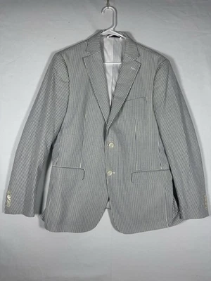 LRL Ralph Lauren 3 Piezas Traje Seersucker Para Hombre 40R Blazer Rayas 36x30 Pantalón Chaleco Foto 1 de 4