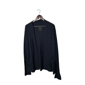 AllSaints Spitalfields Open Front Women's Cardigan Wool Long Sleeve black sz XL - Picture 1 of 3