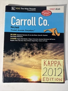 Carroll County Maryland Street Atlas 2012 Kappa ADC Guide Westminster MD Map - Picture 1 of 18