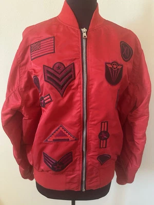 Chaqueta de bombardero Smoke Rise Air Force con parches roja talla L  Foto 1 de 4