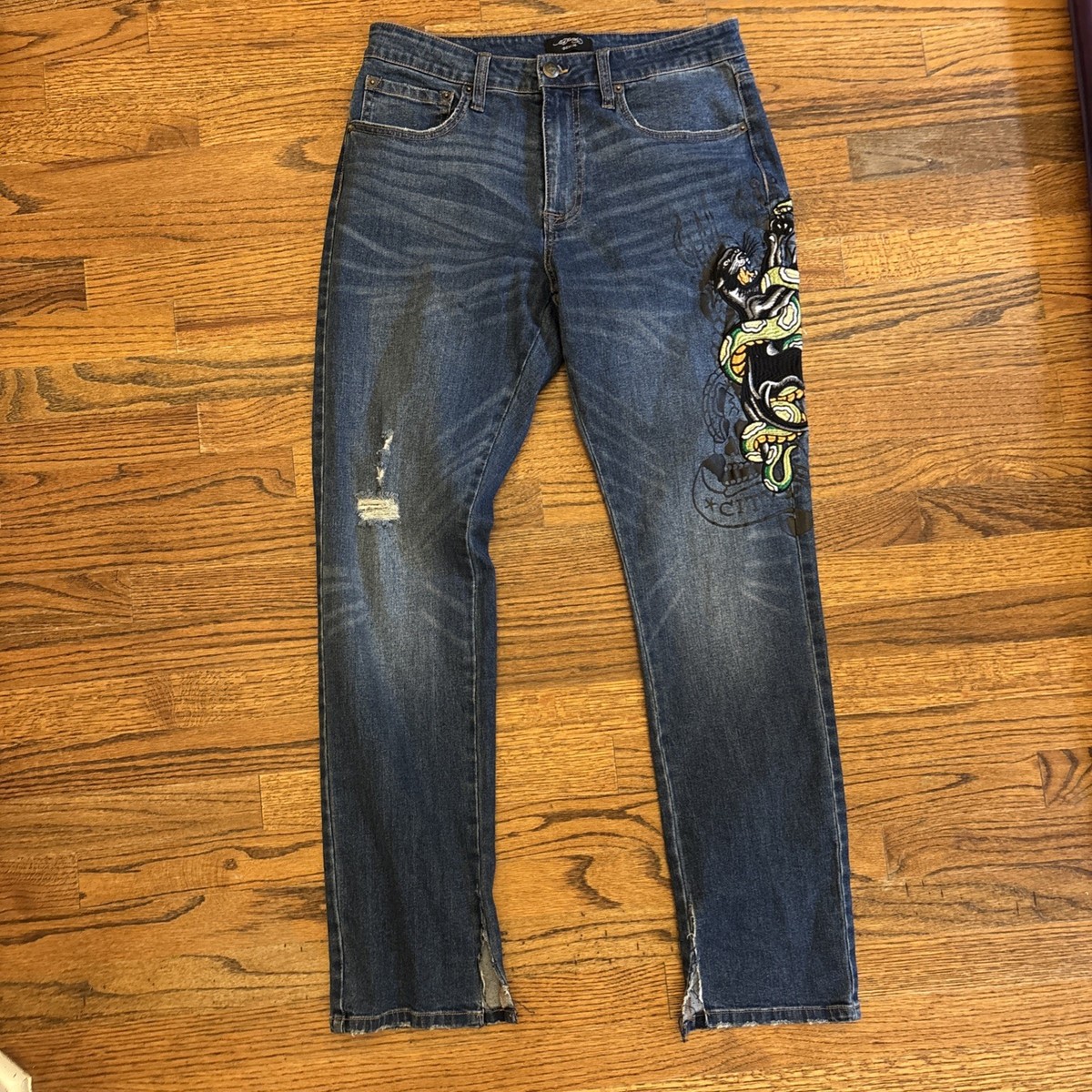 エドハーディ デニム 32 Ed Hardy❤32インチ エドハーディー 濃紺デニムジーンズ