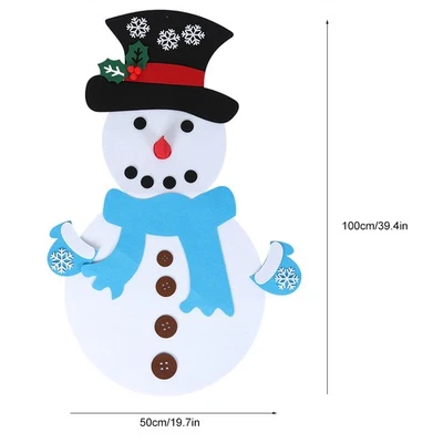(Blauer Schal-Schneemann)DIY Filz-Schneemann-Ornamente Wandbehang-Spielset Für - Bild 1 von 4