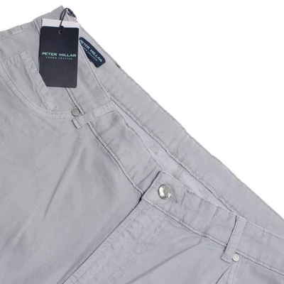 Calça jeans Peter Millar nova com etiquetas 5 bolsos corte tamanho 40 EUA Parker cinza mistura de algodão - Imagem 1 de 4