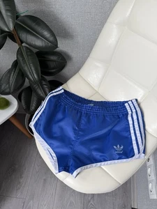 Vintage 80s Adidas Originals Blue Sprinter Running Shorts Made in West Germany - Picture 1 of 15