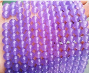 4/6/8/10MM Natural Light Purple Jade Chalcedony Round Gemstone Loose Beads 15"  - Picture 1 of 5
