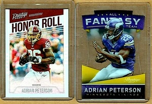 ADRIAN PETERSON LOT "X2" 2014 prestige acetate fantasy team, honor roll - Picture 1 of 2