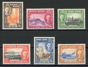 Hong Kong 1941 Centenary Scott #168-173 Mint Original White Gum Lightly Hinged💥 - Picture 1 of 2