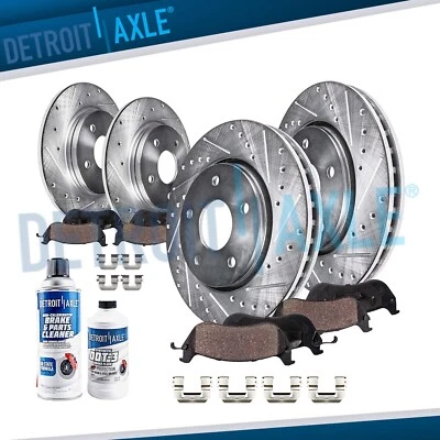 Pastillas de freno rotores perforados delanteros 10,31" traseros de 12" para Hyundai Elantra 2017-2020 Foto 1 de 4