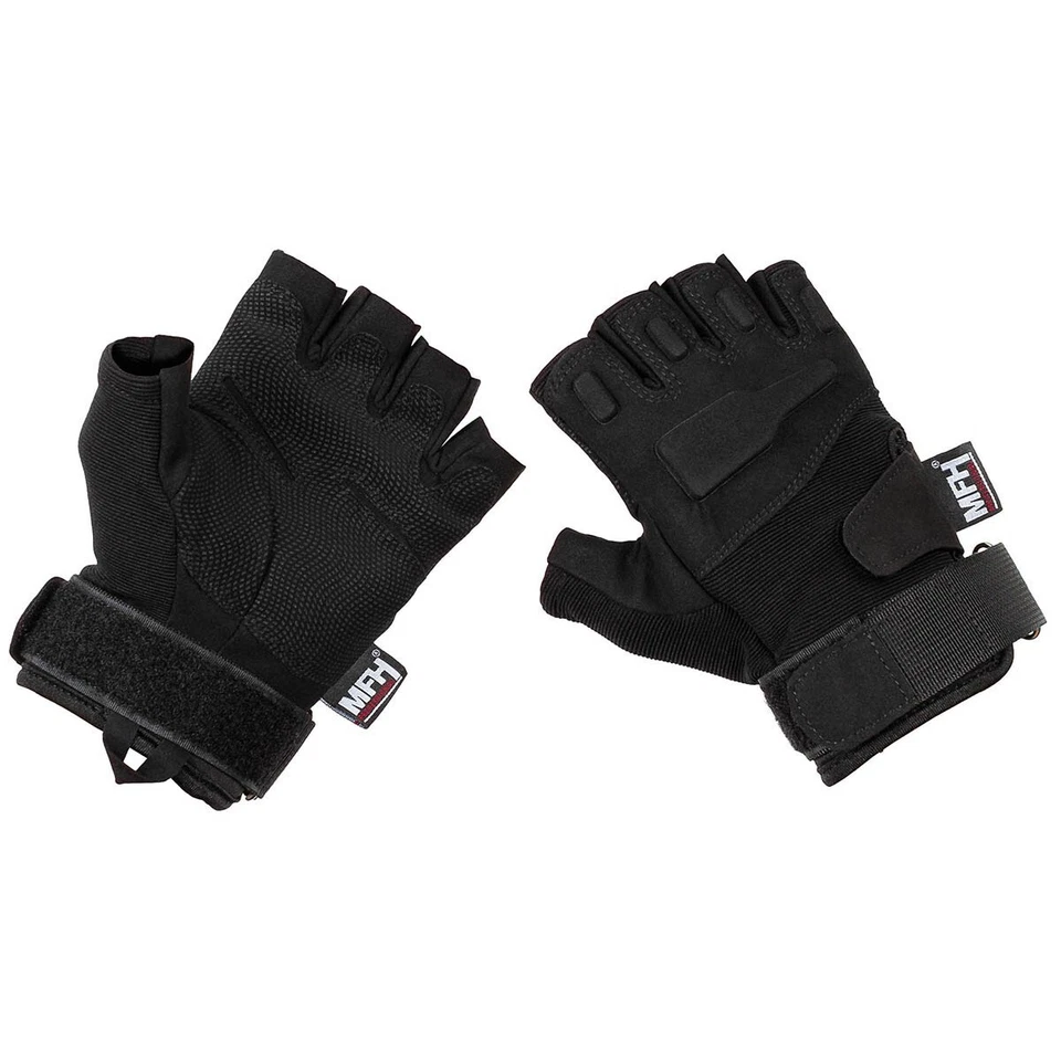 Tactical Handschuhe,"Pro", ohne Finger, schwarz Hiking Kletterhandschuhe Workout - Bild 1 von 1
