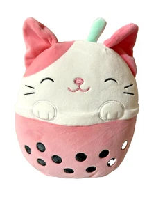 Squishmallows Roxy the Calico Cat in Boba Tea 8" Hot Topic Exclusive Happy Kitty - Picture 1 of 9