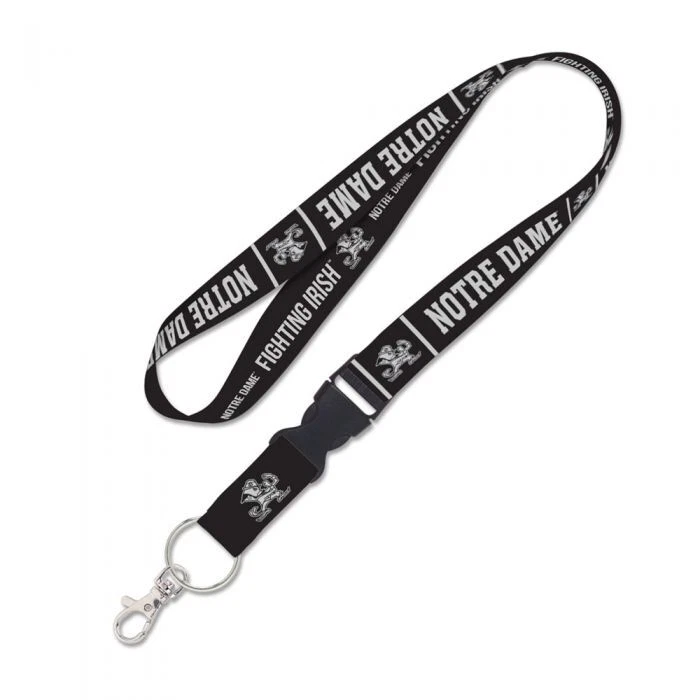 NOTRE DAME FIGHTING IRISH LANYARD KEY CHAIN W/ DETACHABLE BUCKLE 1" W 22" L  - Image 1 of 1