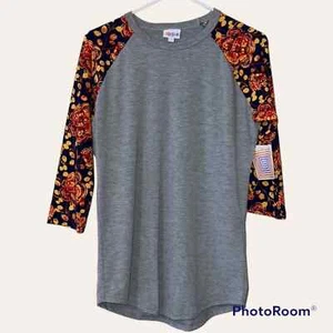 LuLaRoe small womens Randy raglan tee baseball tee 3/4 sleeves comfy floral NWT - Picture 1 of 11