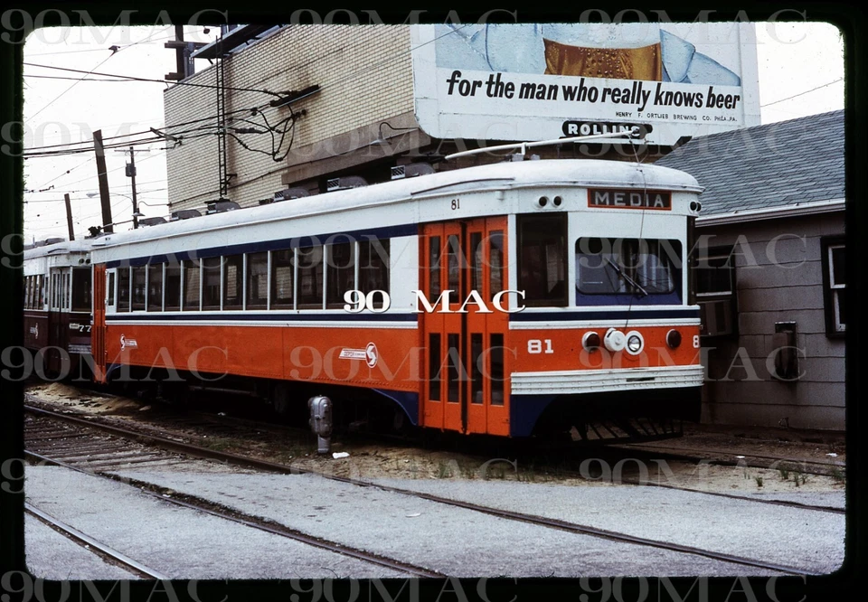 SEPTA-FLECHA ROJA #81.  TROLLEY. Philadelphia (PA). Diapositiva original 1973. Foto 1 de 1