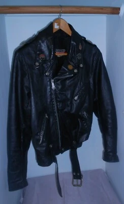 CHAQUETA MOTO CUERO BROOKS, BUENOS COMPONENTES, con HARDWARE, HOMBRE 38, ¡DULCE! Foto 1 de 4